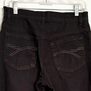 WOMENS SIZE 4 SHORT WAIST 30 INCHES BLACK GLORIA VANDEBILT AMANDA DENIM JEANS